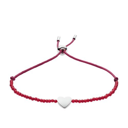 Fossil Carnelian Heart Bracelet  Jewelry Silver- Jf02981040