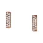Fossil Rose Gold-tone Stainless Steel Glitz Studs  Jewelry - Jf03028791