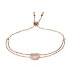 Fossil Duo Half Moon Rose Gold-tone Stainless Steel Bracelet  Jewelry - Jf03134791