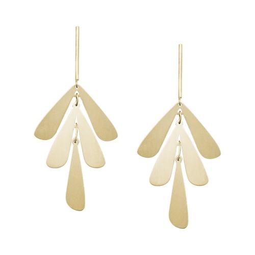 Fossil Floral Gold-tone Brass Earrings  Jewelry Gold- Ja6987710