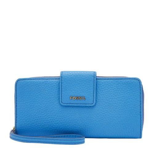 Fossil Madison Zip Clutch Wallet Crystal Blue- Swl1575967
