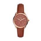 Fossil Tailor Three-hand Terracotta Leather Watch  Jewelry - Es4420