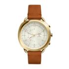 Fossil Hybrid Smartwatch - Q Accomplice Luggage Leather  Jewelry - Ftw1201