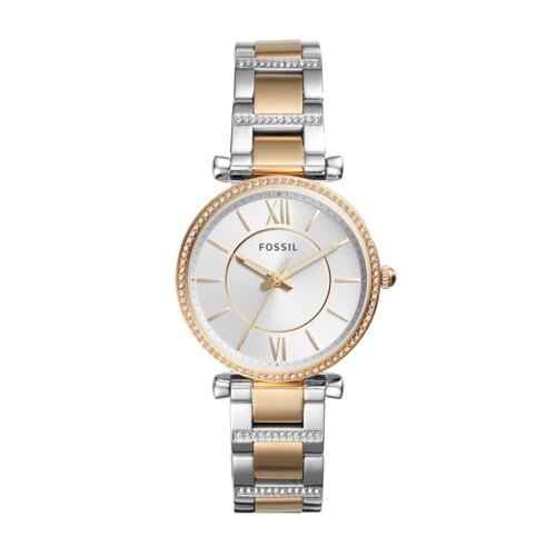 Fossil Carlie Three-hand Two-tone Stainless Steel Watch  Jewelry - Es4302