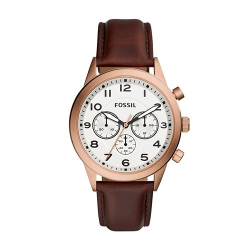 Fossil Flynn Pilot Chronograph Brown Leather Watch  Jewelry - Bq2374