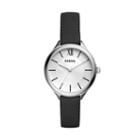 Fossil Suitor Three-hand Black Leather Watch  Jewelry - Bq3130