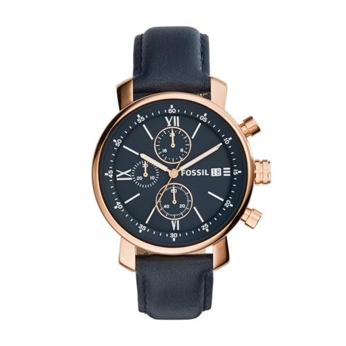 Fossil Rhett Chronograph Navy Leather Watch  Jewelry - Bq1704