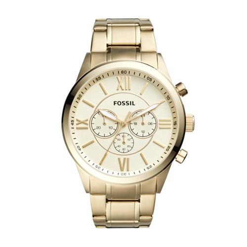 Fossil Flynn Chronograph Gold-tone Stainless Steel Watch  Jewelry - Bq1128ie