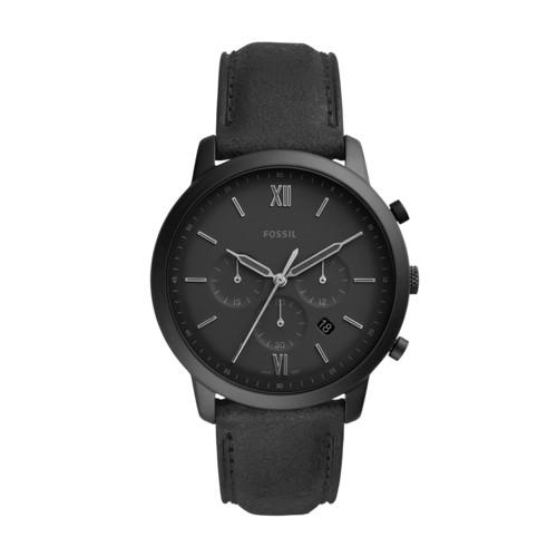Fossil Neutra Chronograph Black Leather Watch  Jewelry - Fs5503