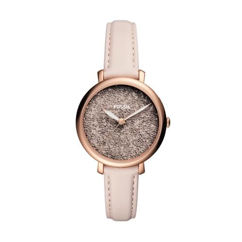 Fossil Jacqueline Three-hand Pastel Pink Leather Watch  Jewelry - Es4345