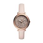 Fossil Jacqueline Three-hand Pastel Pink Leather Watch  Jewelry - Es4345
