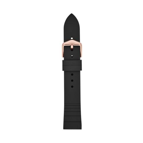 Fossil 18mm Black Silicone Strap   - S181369