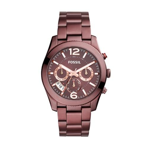 Fossil Perfect Boyfriend Multifunction Wine Stainless Steel Watch  Jewelry - Es4110