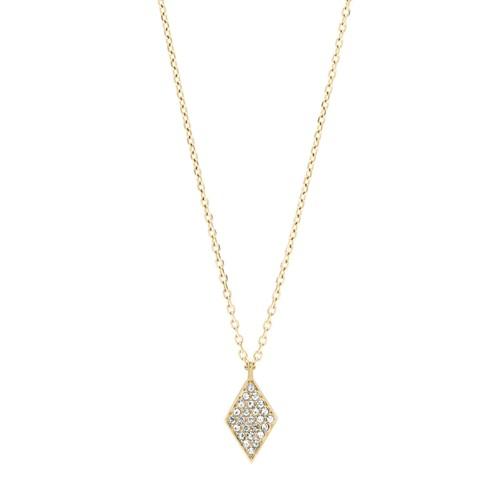 Fossil Diamond Gold-tone Stainless Steel Necklace  Jewelry - Jof00425710