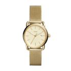Fossil The Commuter Three-hand Date Gold-tone Stainless Steel Watch  Jewelry - Es4332