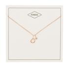 Fossil Letter D Rose Gold-tone Stainless Steel Necklace  Jewelry - Jf03037791