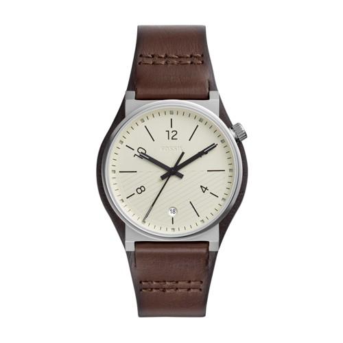 Fossil Barstow Three-hand Brown Leather Watch  Jewelry - Fs5510