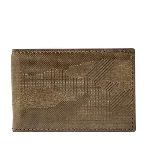 Fossil Andover Rfid Pinch Clip Front Pocket Wallet  Wallet Olive- Sml1653345