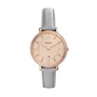 Fossil Jacqueline Three-hand Date Light Gray Leather Watch  Jewelry - Es4304
