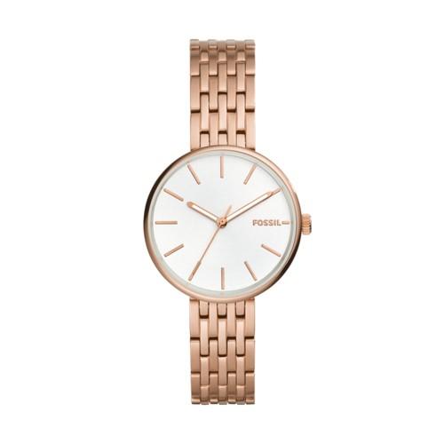 Fossil Hutton Three-hand Rose Gold-tone Stainless Steel Watch  Jewelry - Bq3463