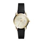 Fossil The Commuter Three-hand Date Black Leather Watch  Jewelry - Es4308