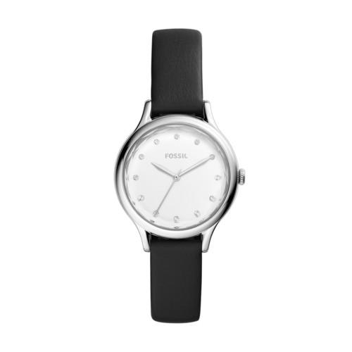 Fossil Laney Three-hand Black Leather Watch  Jewelry - Bq3322