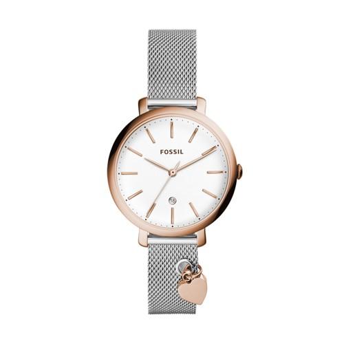 Fossil Jacqueline Three-hand Date Stainless Steel Watch  Jewelry - Es4474