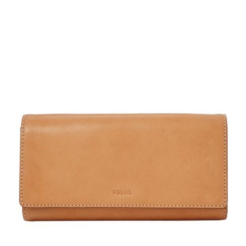 Fossil Emma Rfid Flap Clutch  Wallet Tan- Sl7155231