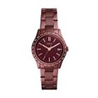 Fossil Adalyn Three-hand Date Wine Stainless Steel Watch  Jewelry - Bq3409