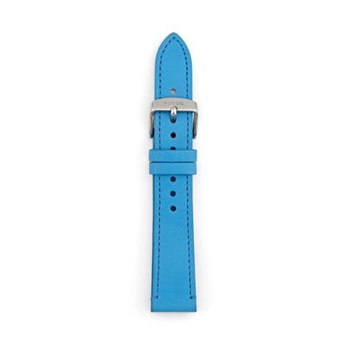 Fossil Leather 18mm Watch Strap - Blue   - S181191
