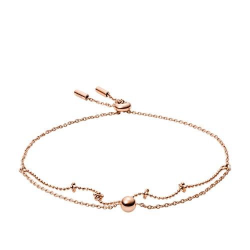 Fossil Double Rose Gold-tone Brass Bracelet  Jewelry - Ja6974791