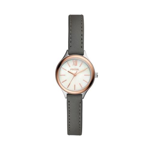 Fossil Suitor Mini Three-hand Gray Leather Watch  Jewelry - Bq3135