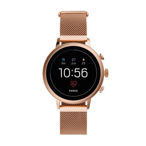 Fossil Gen 4 Smartwatch - Venture Hr Rose Gold-tone Stainless Steel Mesh  Jewelry - Ftw6031