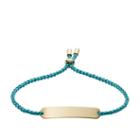 Fossil Plaque Turquoise Nylon Bracelet  Jewelry - Jf02964710