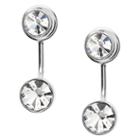 Fossil Pavã© Ball Stainless Steel Front-back Earrings  Jewelry Silver- Jof00166040