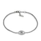 Fossil Eye Crystal Silver-tone Bracelet Jf02329040