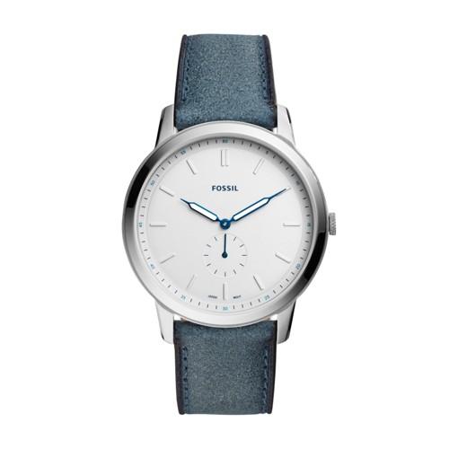 Fossil The Minimalist Two-hand Blue Leather Watch  Jewelry - Fs5446