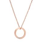 Fossil Open Circle Rose Gold-tone Brass Necklace  Jewelry Rose Gold- Joa00446791