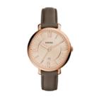 Fossil Jacqueline Gray Leather Watch   - Es3707
