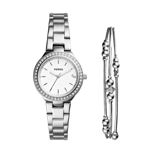 Fossil Blane Three-hand Stainless Steel Watch And Jewelry Gift Set  Jewelry - Es4336set