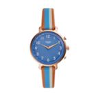 Fossil Hybrid Smartwatch - Cameron Blue Stripe Leather  Jewelry - Ftw5050