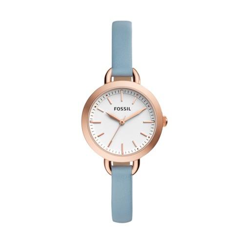 Fossil Classic Minute Three-hand Blue Leather Watch  Jewelry - Bq3327