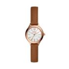 Fossil Suitor Mini Three-hand Brown Leather Watch  Jewelry - Bq3134
