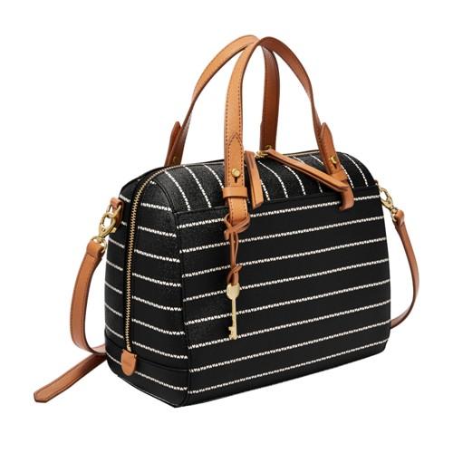 Fossil Rachel Satchel  Handbags Black/white- Zb7314005