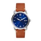 Fossil The Commuter Three-hand Date Luggage Leather Watch  Jewelry - Fs5325
