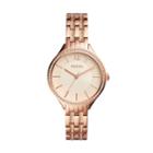Fossil Suitor Three-hand Rose Gold-tone Stainless Steel Watch  Jewelry - Bq3116