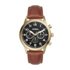 Fossil Flynn Pilot Chronograph Brown Leather Watch  Jewelry - Bq2256