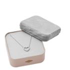 Fossil Open Heart Sterling Silver Necklace Box Set  Jewelry - Jfs00459040
