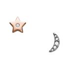 Fossil Moon And Star Two-tone Stainless Steel Studs  Jewelry - Jof00498998