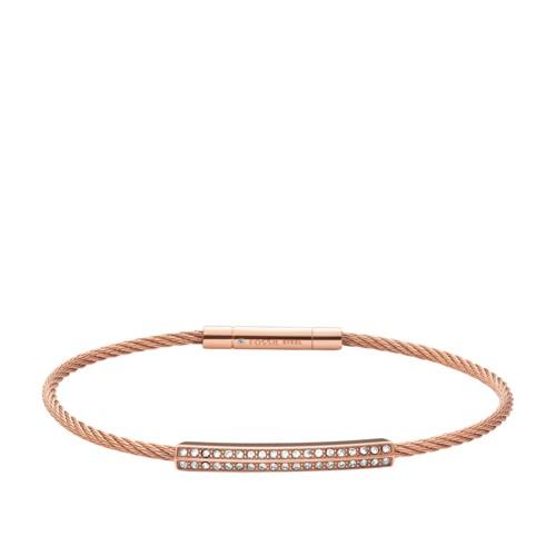 Fossil Bar Rose Gold-tone Steel Bracelet  Jewelry Rose Gold- Jof00154791